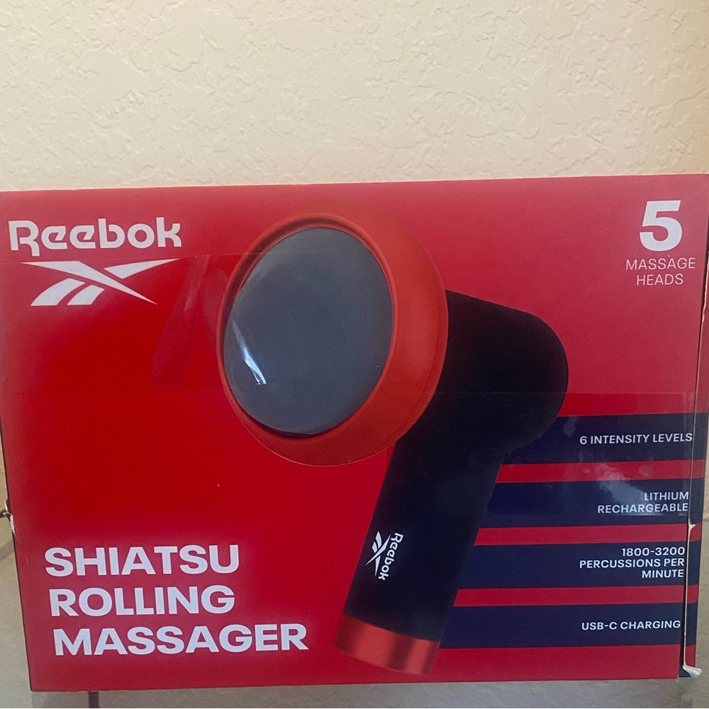REEBOK SHIATSU ROLLING MASSAGER 5 MASSAGE HEADS 6 INTENSITY LEVELS NEW
FEATURES